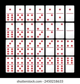 Domino card red dominoes card set vector design