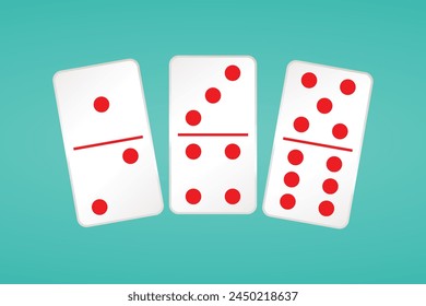 Domino card red dominoes card set vector design