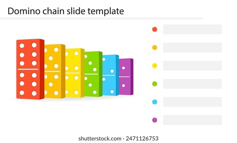 Domino chain slide template. Clipart image