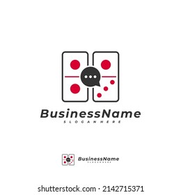 Domino Chat logo vector template, Creative Domino logo design concepts