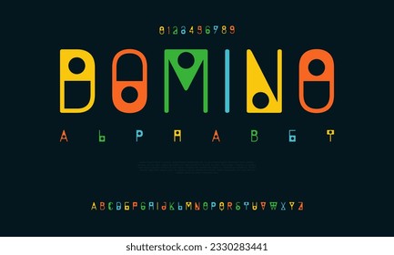 Domino creative modern urban alphabet font. Digital abstract moslem, futuristic, fashion, sport, minimal technology typography. Simple numeric vector illustration