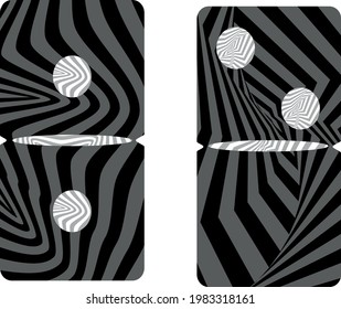 domino dice with interesting patterns in op art style beautiful optical illusion concept of popular board games