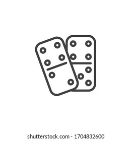 Domino dice line icon. linear style sign for mobile concept and web design. Dominoes game outline vector icon. Symbol, logo illustration. Vector graphics