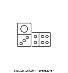 domino dice line icon linear style sign for mobile concept and web designdominoes game outline