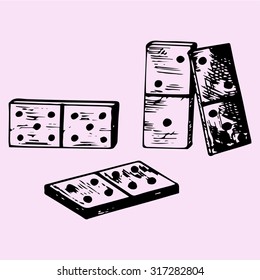 domino, doodle style, sketch illustration
