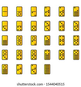 Domino Dot Icon Set Filed Outline Stock Vector (Royalty Free ...