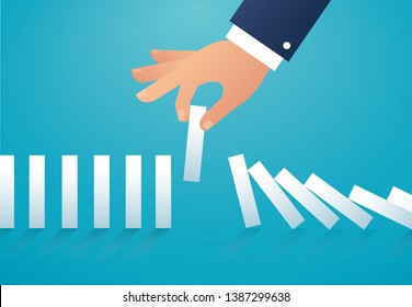 the domino effect. business concept vector illustration EPS10