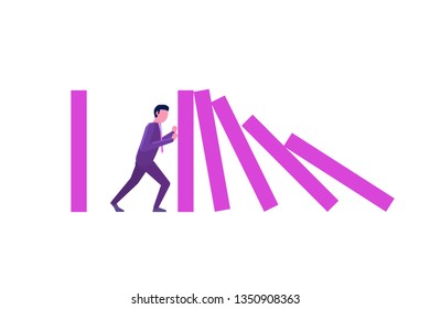  Domino effect concept. Vector illustration in flat style.