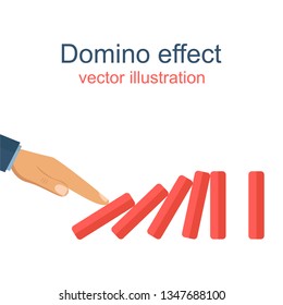 Domino effect flat vector design illustration