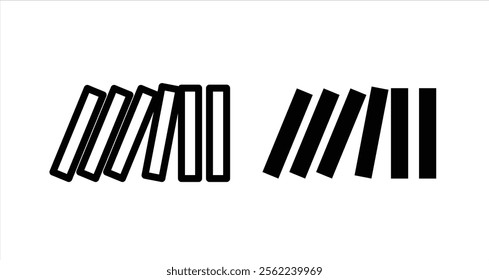 Domino effect Icon collection in filled and stroke style.