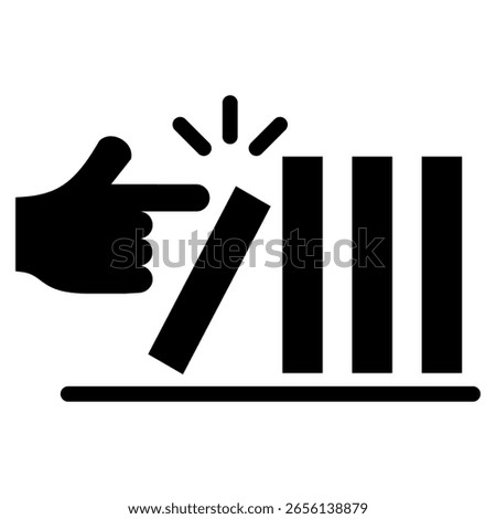 Domino Effect Icon Element For Design
