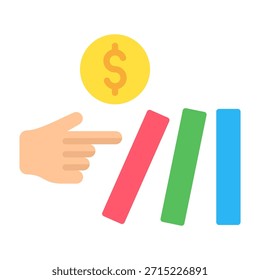 Ilustración vectorial de diseño plano Domino Effect Icon