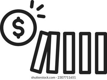 Domino Effect icon vector image. Suitable for mobile application web application and print media.