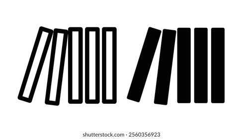 Domino effect Icons. black and white vector illustration set.