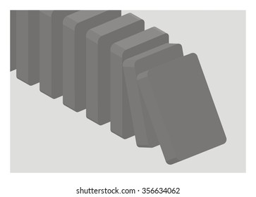 domino effect simple illustration