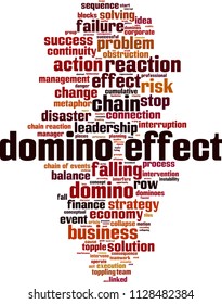 Domino effect word cloud concept. Vector illustration