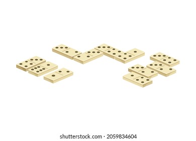 Domino family board game flat vector illustration on white background