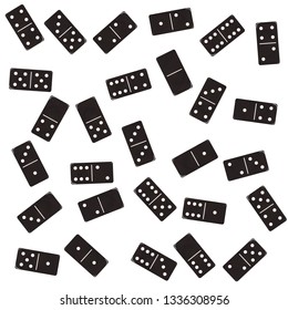 Domino flat, rectangular block. Black brick Vector illustration