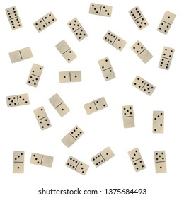 Domino flat, rectangular block. White brick Vector illustration