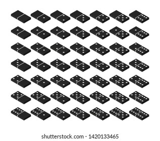 Domino. Flat style isometric design - vector