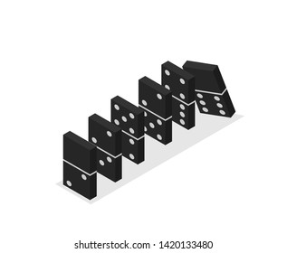 Domino. Flat style isometric design - vector