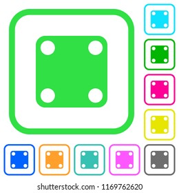 Domino four vivid colored flat icons in curved borders on white background