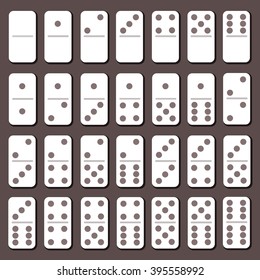 Domino full set. Flat style