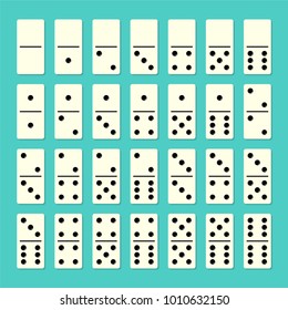 Domino full set with shadows. Flat design style. Vector