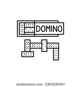 Domino game black line icon. Pictogram for web page, mobile app, promo.