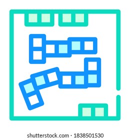 domino game color icon vector. domino game sign. isolated symbol illustration