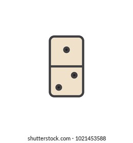 Domino game filled outline icon, line vector sign, linear colorful pictogram isolated on white. Symbol, logo illustration. Pixel perfect vector graphics