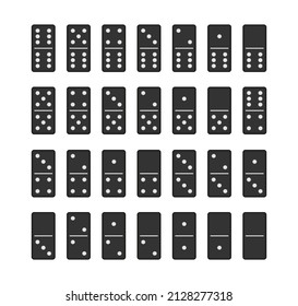 Domino game full set. game graphic element. Vector stock illustration.