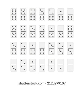 Domino game full set. game graphic element. Vector stock illustration.