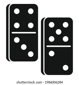 Domino game icon. Simple illustration of Domino game vector icon for web design isolated on white background