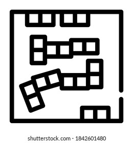 vector de icono de línea de juego de dominó. signo del juego de dominó. símbolo de contorno aislado ilustración negra