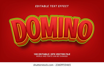 domino game text effect vector