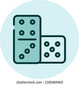 Domino games, illustration, vector on a white background.