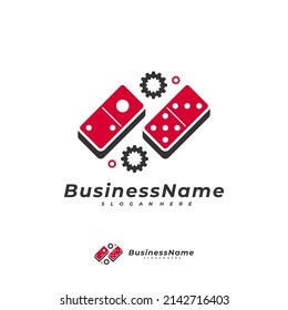 Domino Gear logo vector template, Creative Domino logo design concepts