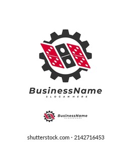 Domino Gear Logo, Vektorvorlage, Creative Domino Logo Design Konzepte