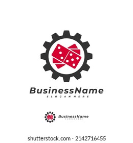 Domino Gear logo vector template, Creative Domino logo design concepts