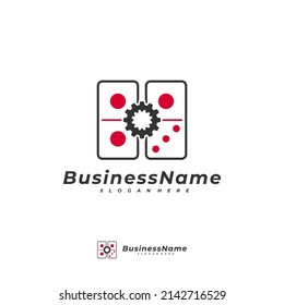 Domino Gear logo vector template, Creative Domino logo design concepts
