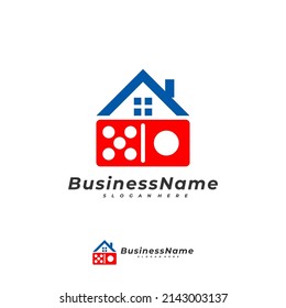 Domino House logo vector template, Creative Domino logo design concepts