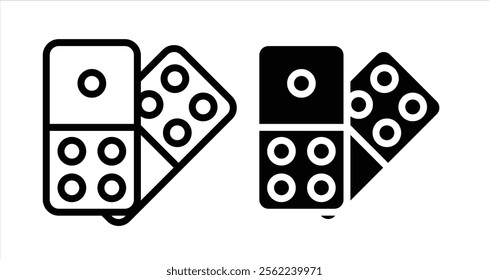 Domino Icon collection in filled and stroke style.