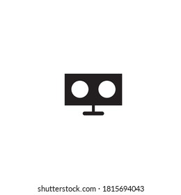 domino icon computer illustration design black vector