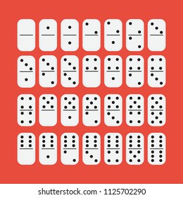 domino icon in flat style isolated vector illustration on red transparent background.