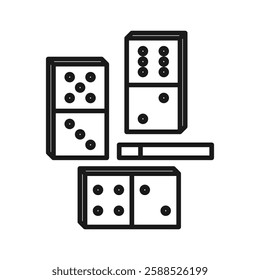 Domino icon Isolated flat vector in outline