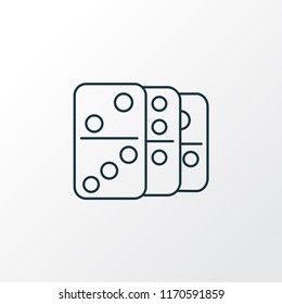Domino icon line symbol. Premium quality isolated gambling element in trendy style.