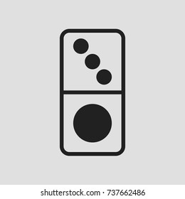 domino icon on white background with outline design style. circle series. vector illustration. number four