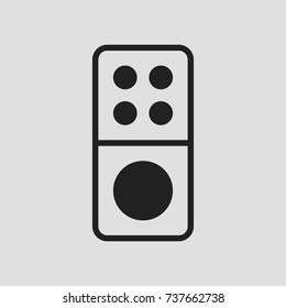 domino icon on white background with outline design style. circle series. vector illustration. number five