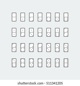 Domino icon set in thin line style